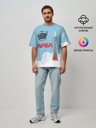 Мужская футболка оверсайз / Mission NASA