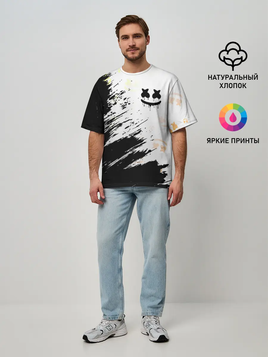Мужская футболка оверсайз / MARSHMELLO / МАРШМЕЛЛОУ