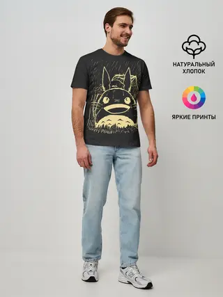 Мужская базовая футболка / Тоторо здоровается