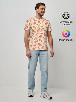 Мужская базовая футболка / Корги