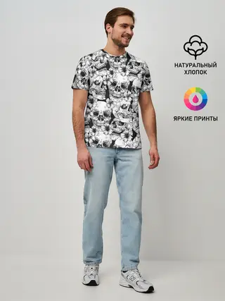 Мужская базовая футболка / Черепа