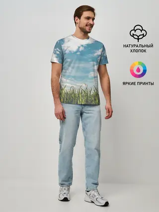 Мужская базовая футболка / Небушко и полюшко