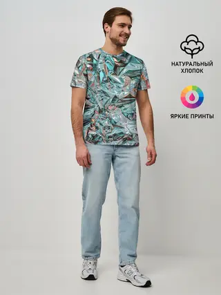 Мужская базовая футболка / Голографическая фольга