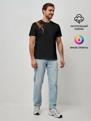 Мужская базовая футболка / Ручной геккон