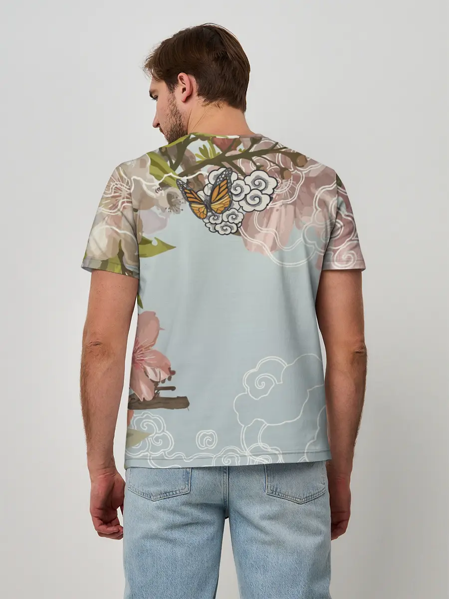 Мужская базовая футболка / Тигр в облаках