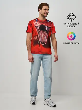 Мужская базовая футболка / Red Snake