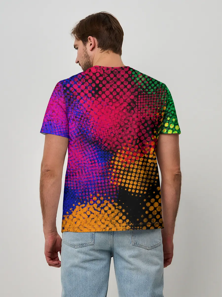 Мужская базовая футболка / Цветные Разводы
