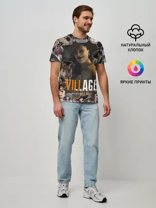 Мужская базовая футболка / Dimitrescu stikers style