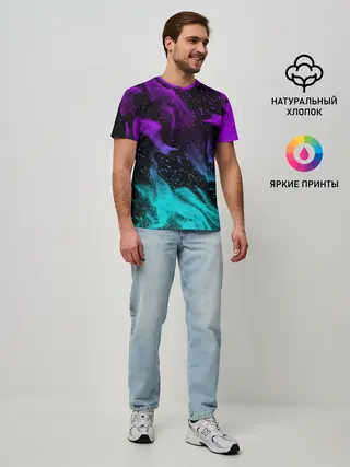 Мужская базовая футболка / НЕОНОВЫЙ ОГОНЬ