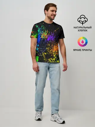 Мужская базовая футболка / БРЫЗКИ КРАСОК