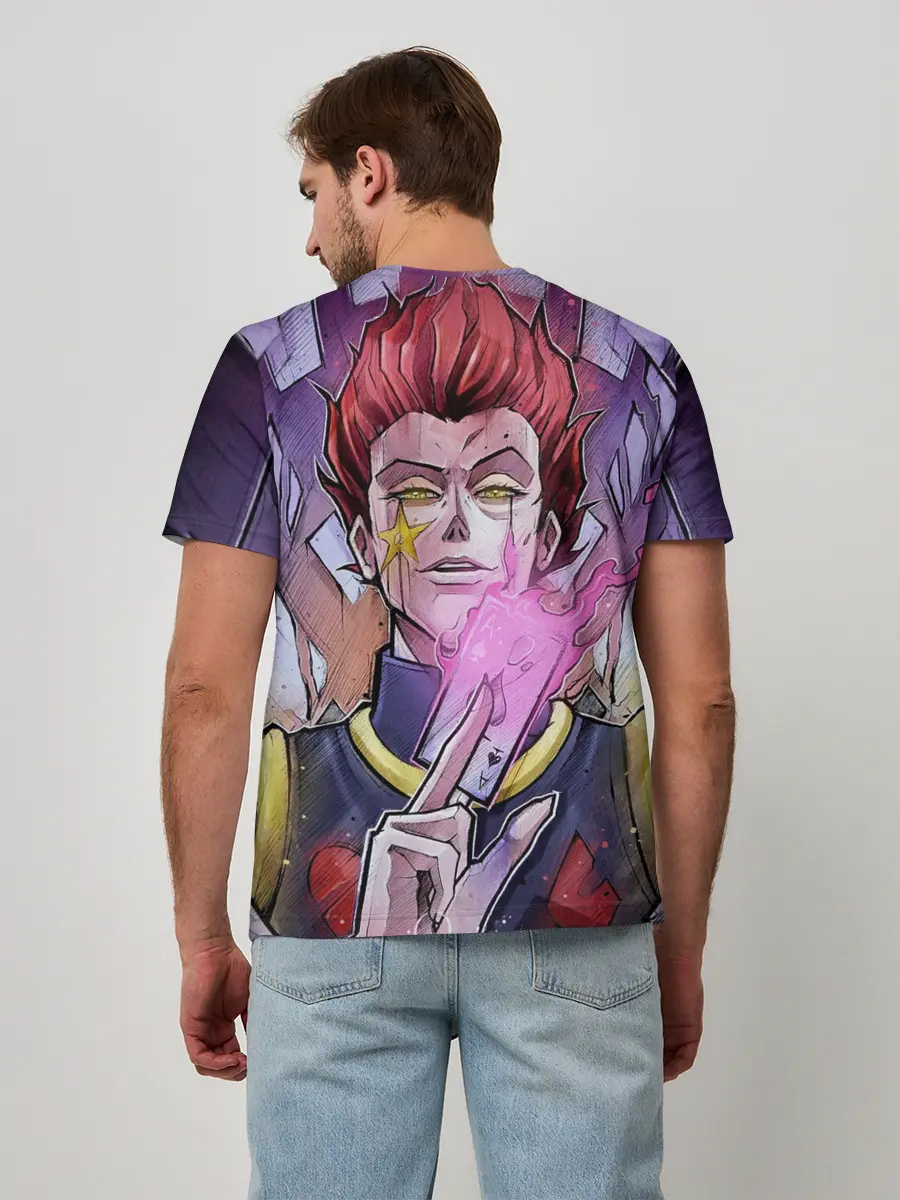 Мужская базовая футболка / Хисока со светящейся картой в руках