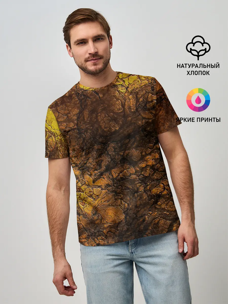 Мужская базовая футболка / Абстрактный узор текстура