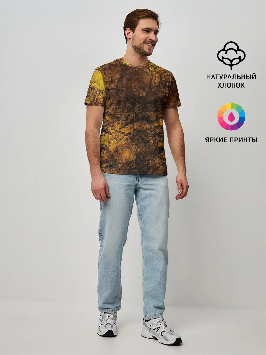 Мужская базовая футболка / Абстрактный узор текстура