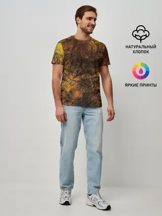 Мужская базовая футболка / Абстрактный узор текстура