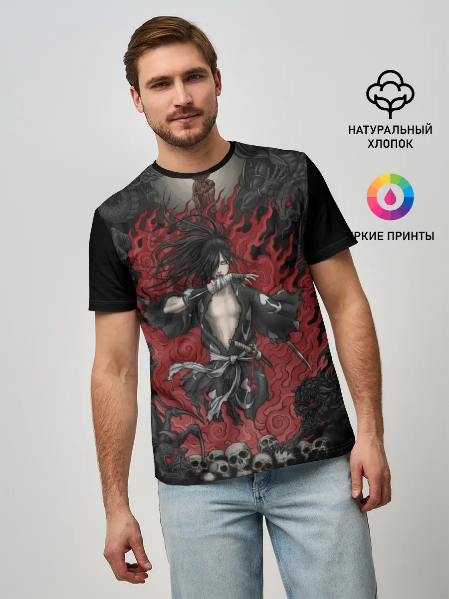 Мужская базовая футболка / ХЯККИМАРУ В ОГНЕ | ДОРОРО