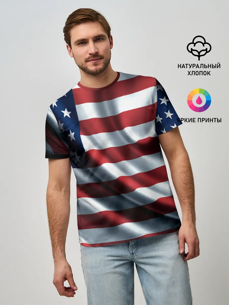 Мужская базовая футболка / Символика Америки