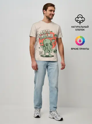 Мужская базовая футболка / Милый Ктулху