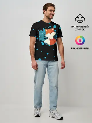 Мужская базовая футболка / Пушистая лиса