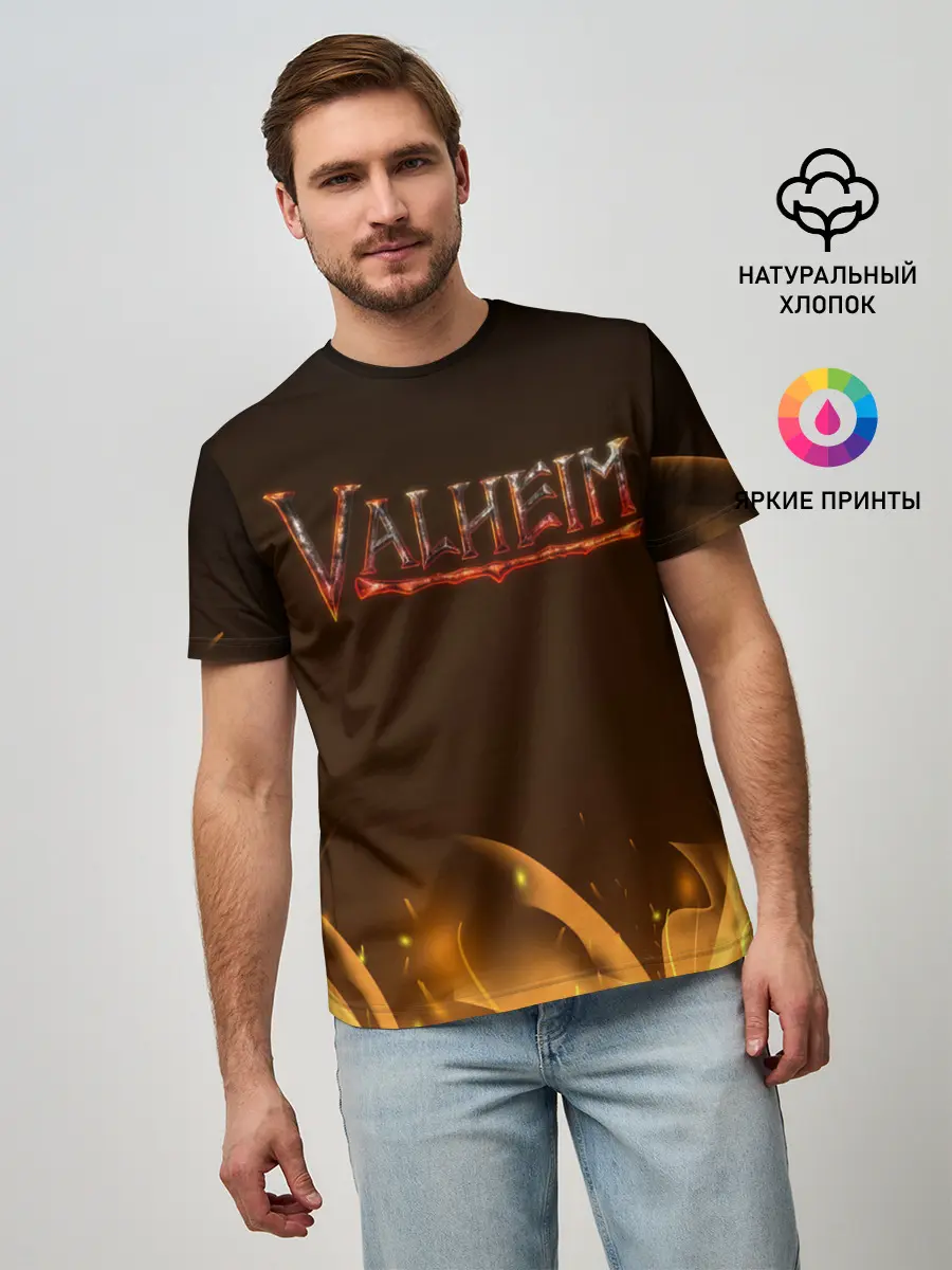 Мужская базовая футболка / Valheim: Вальхейм выживание.