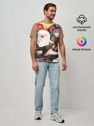 Мужская базовая футболка / GENSHIN IMPACT HU TAO