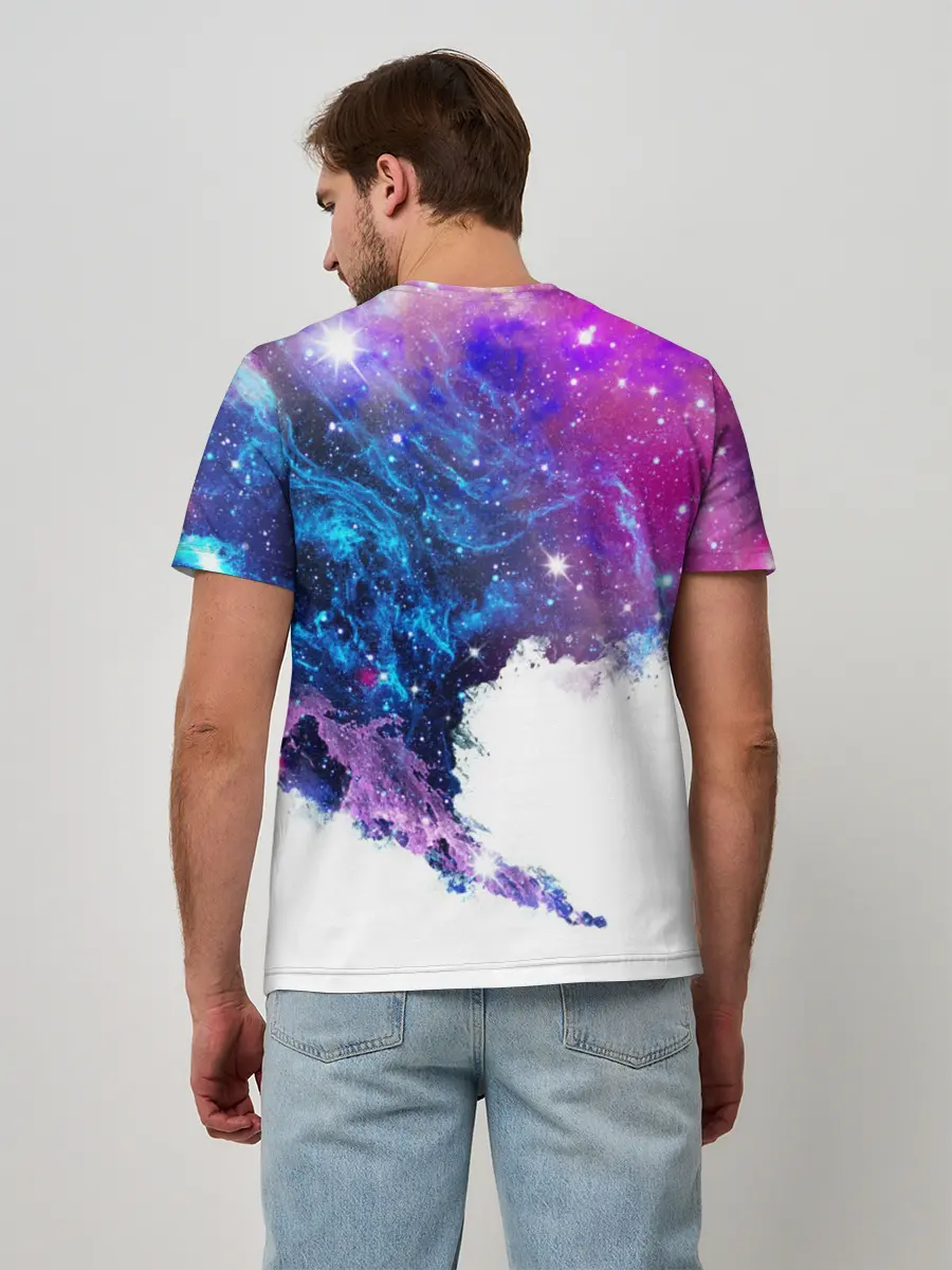 Мужская базовая футболка / Космический сноуборд