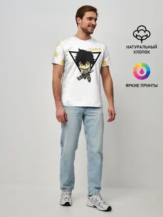 Мужская базовая футболка / Юно с книгой Черный Клевер