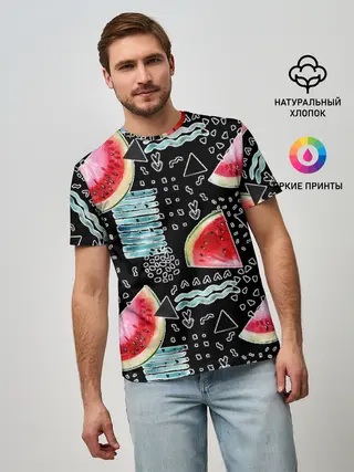 Мужская базовая футболка / сладкий арбуз