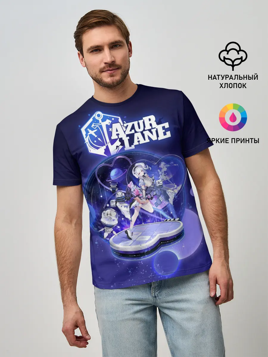 Мужская базовая футболка / аниме Лазурный путь