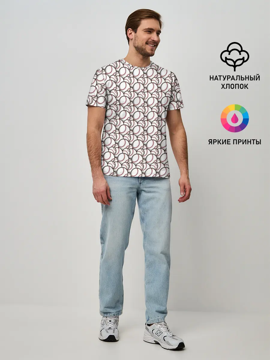 Мужская базовая футболка / Бейсбольные Мячи