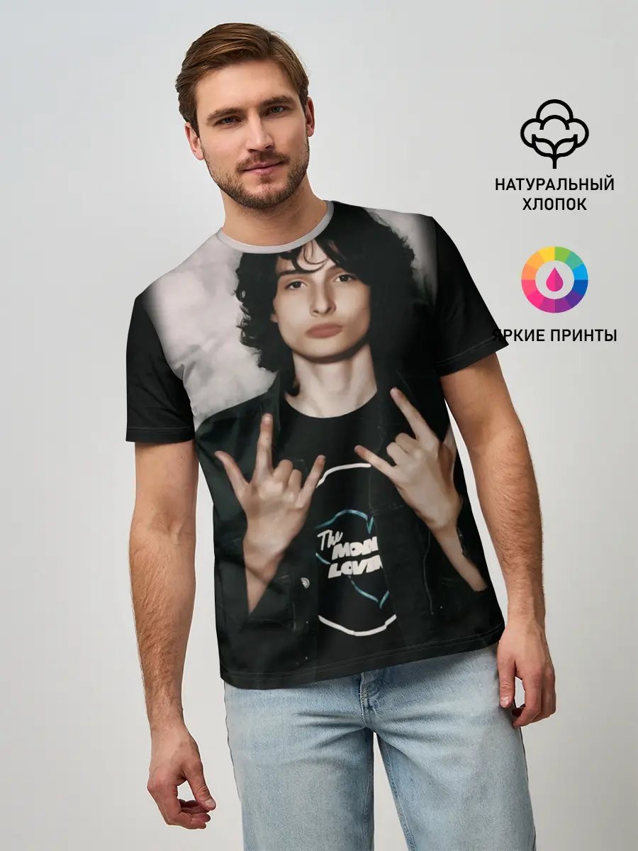 Мужская базовая футболка / finn wolfhard