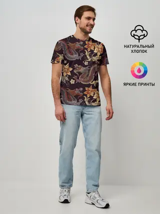 Мужская базовая футболка / Японские драконы