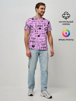 Мужская базовая футболка / LIL PEEP LOGOBOMBING