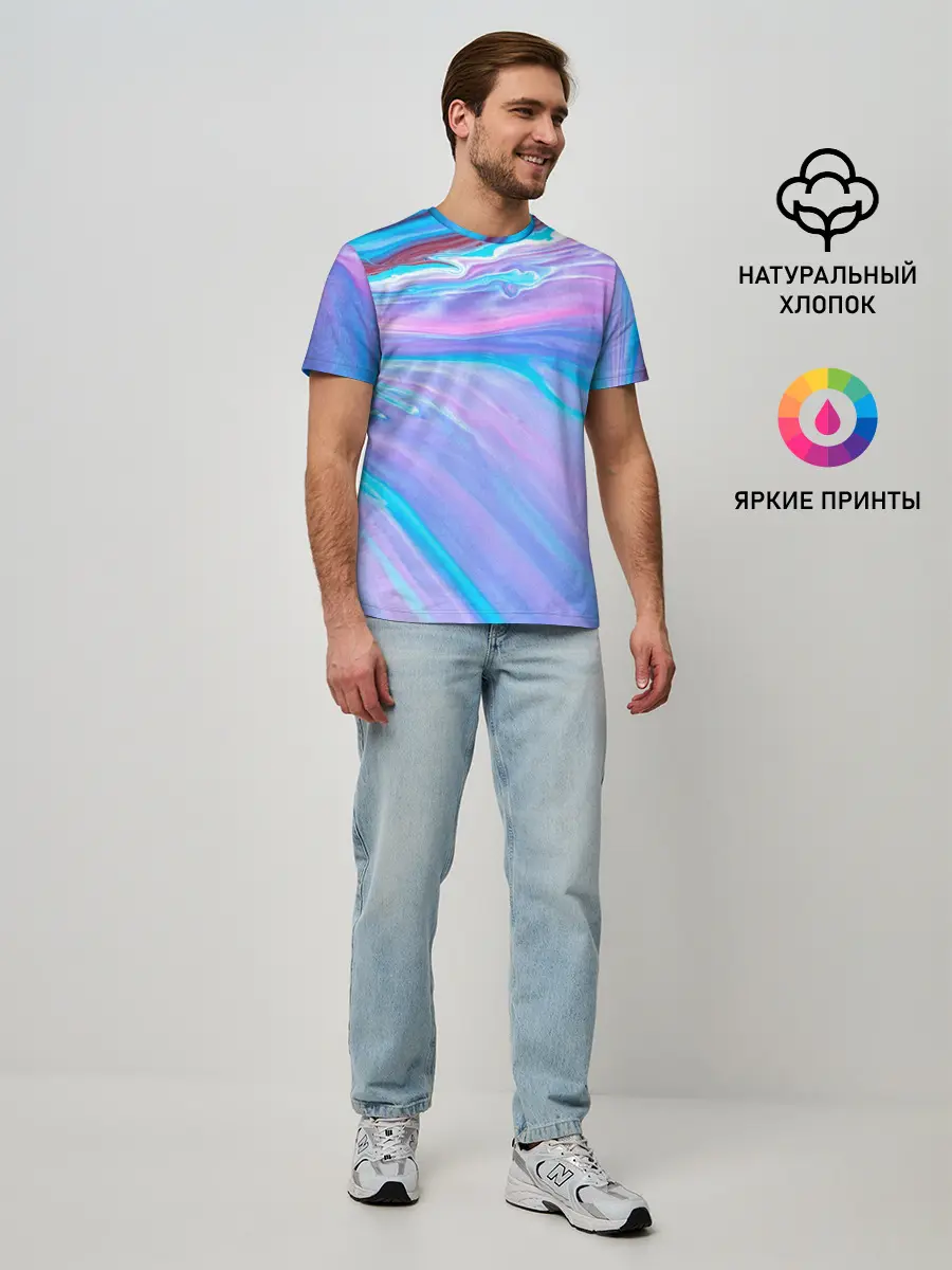 Мужская базовая футболка / Абстрактный прилив