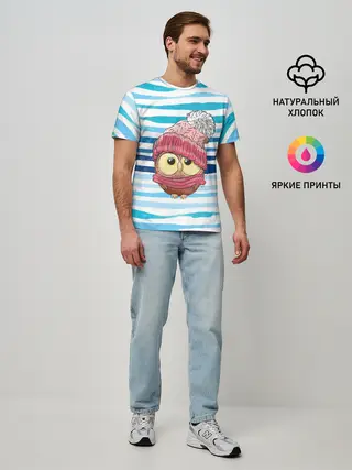 Мужская базовая футболка / Сова в шапке