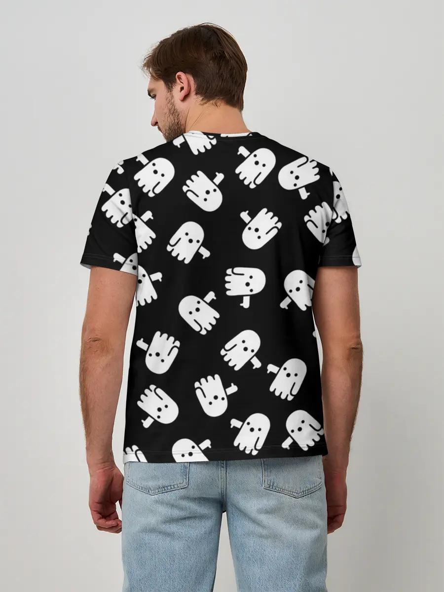 Мужская базовая футболка / ПРИВИДЕНИЯ УЗОР / HALLOWEEN
