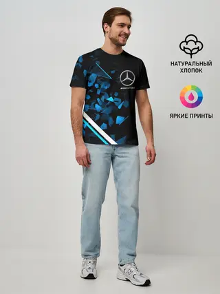 Мужская базовая футболка / Mercedes AMG | Осколки стекла