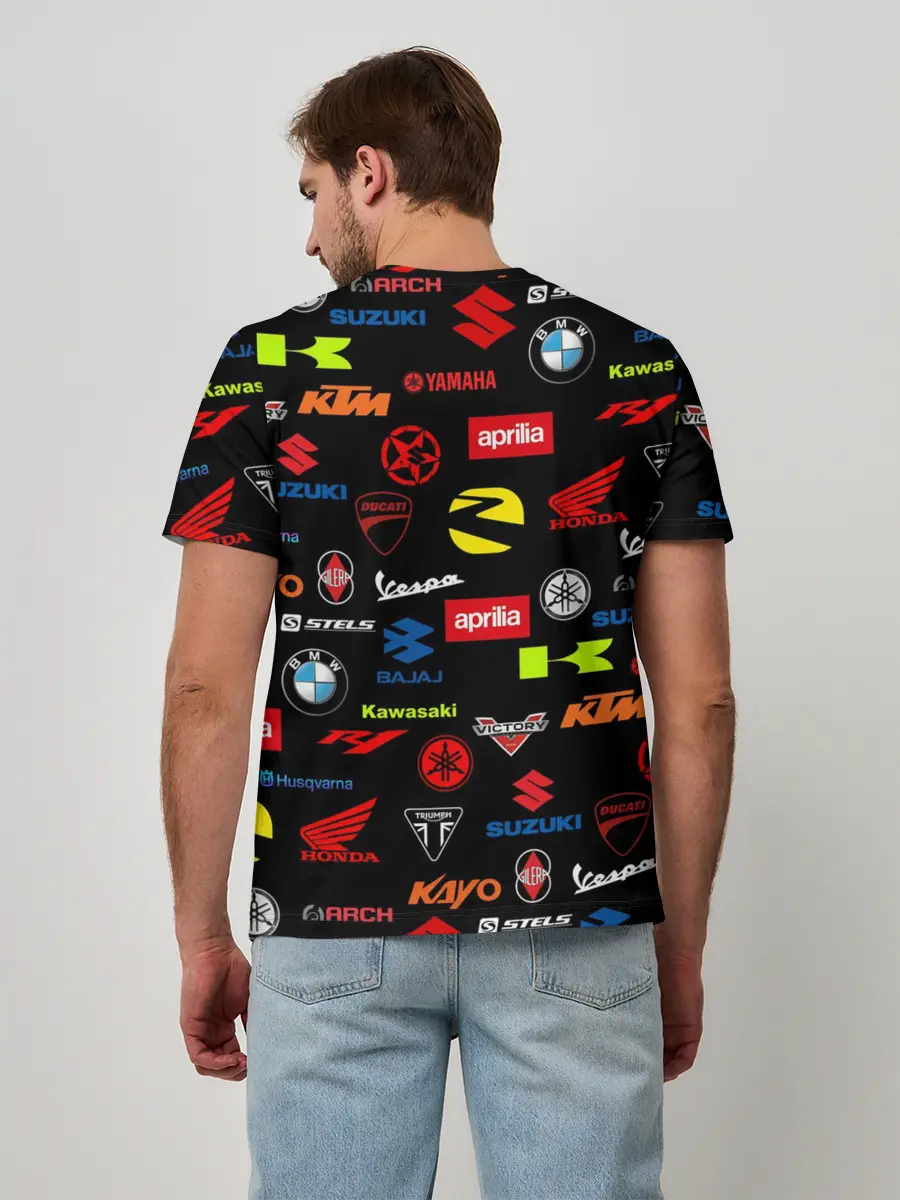 Мужская базовая футболка / Motorcycle pattern | Мото паттерн