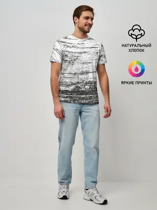 Мужская базовая футболка / Деревянный