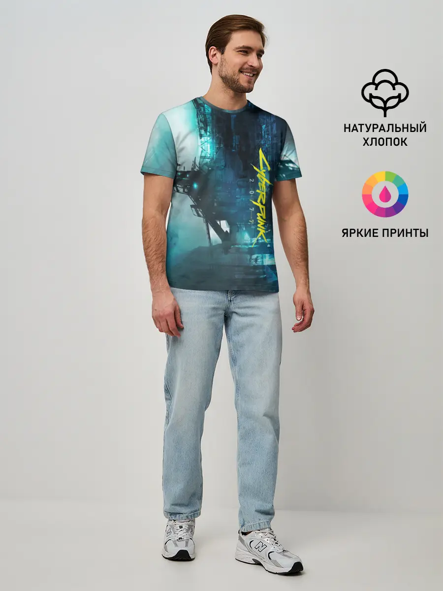 Мужская базовая футболка / Cyberpunk 2077