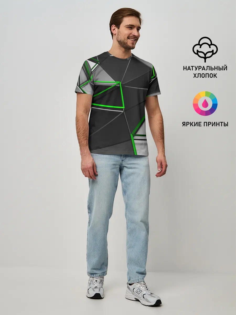Мужская базовая футболка / 3D полигон