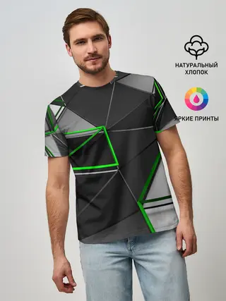 Мужская базовая футболка / 3D полигон