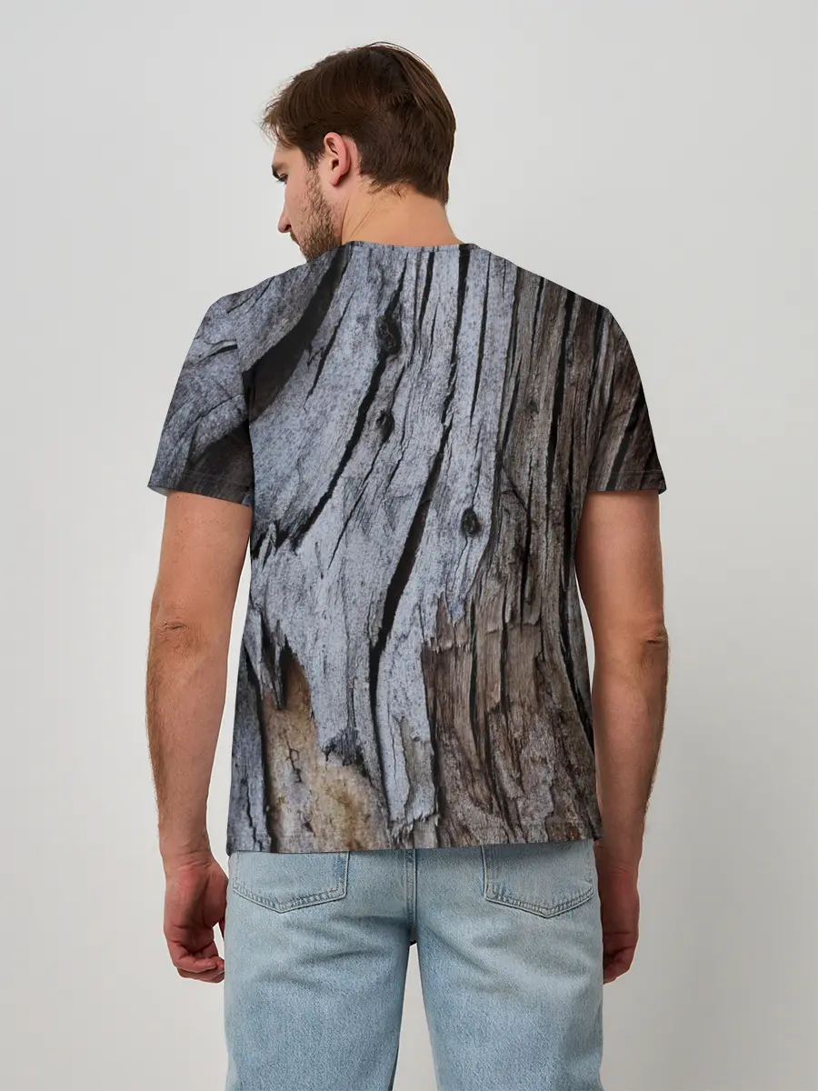 Мужская базовая футболка / Древесная кора