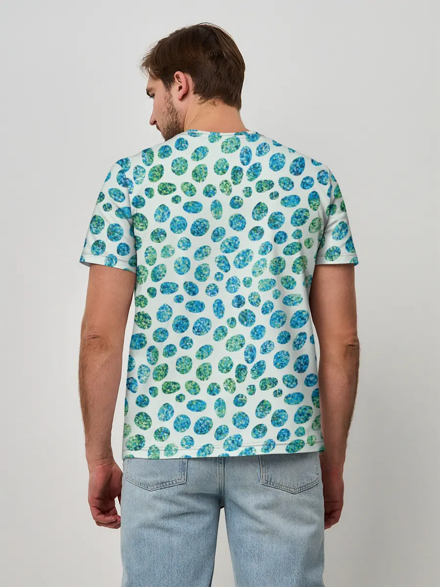 Мужская базовая футболка / Драгоценные зеленые камешки