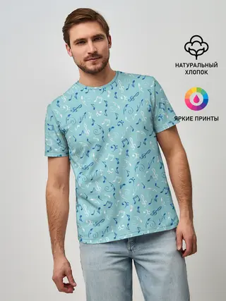 Мужская базовая футболка / Ноты