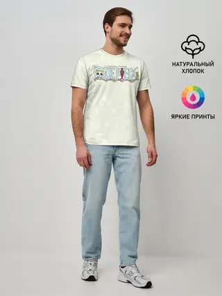 Мужская базовая футболка / Эмблемы One Piece. Большой куш