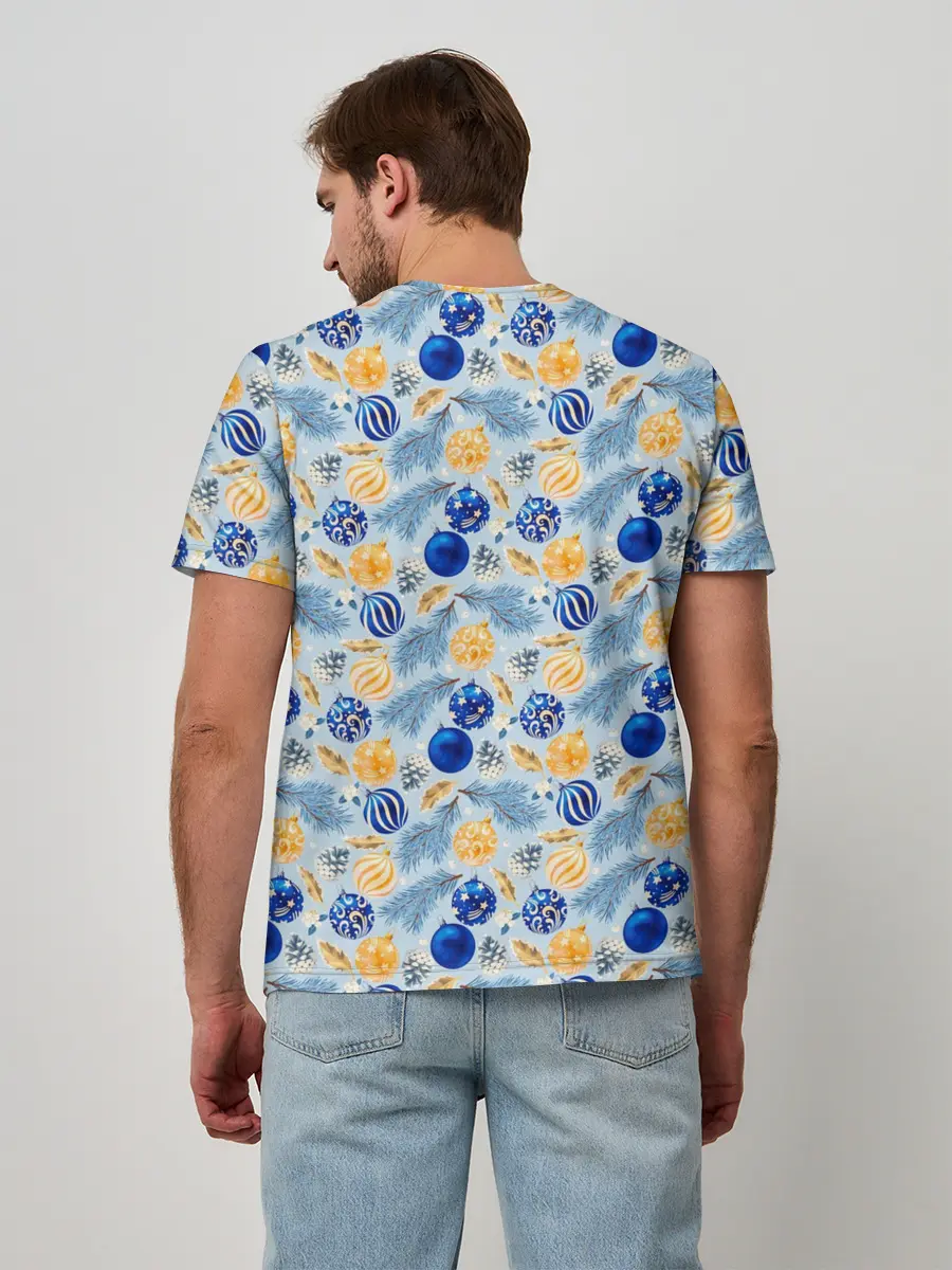 Мужская базовая футболка / Новогодние Украшения