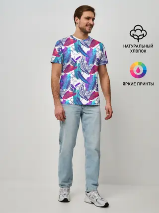 Мужская базовая футболка / Абстракция пятна краски