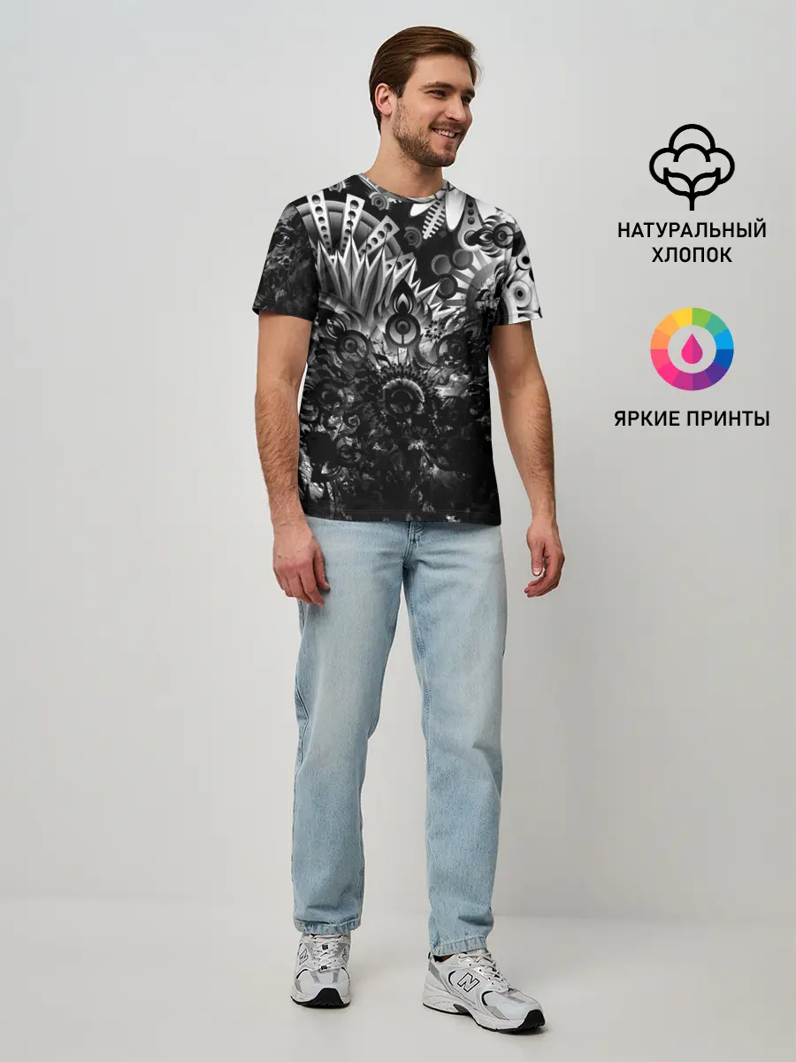 Мужская базовая футболка / Floral Pattern