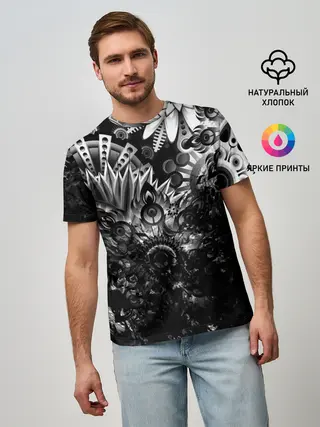 Мужская базовая футболка / Floral Pattern