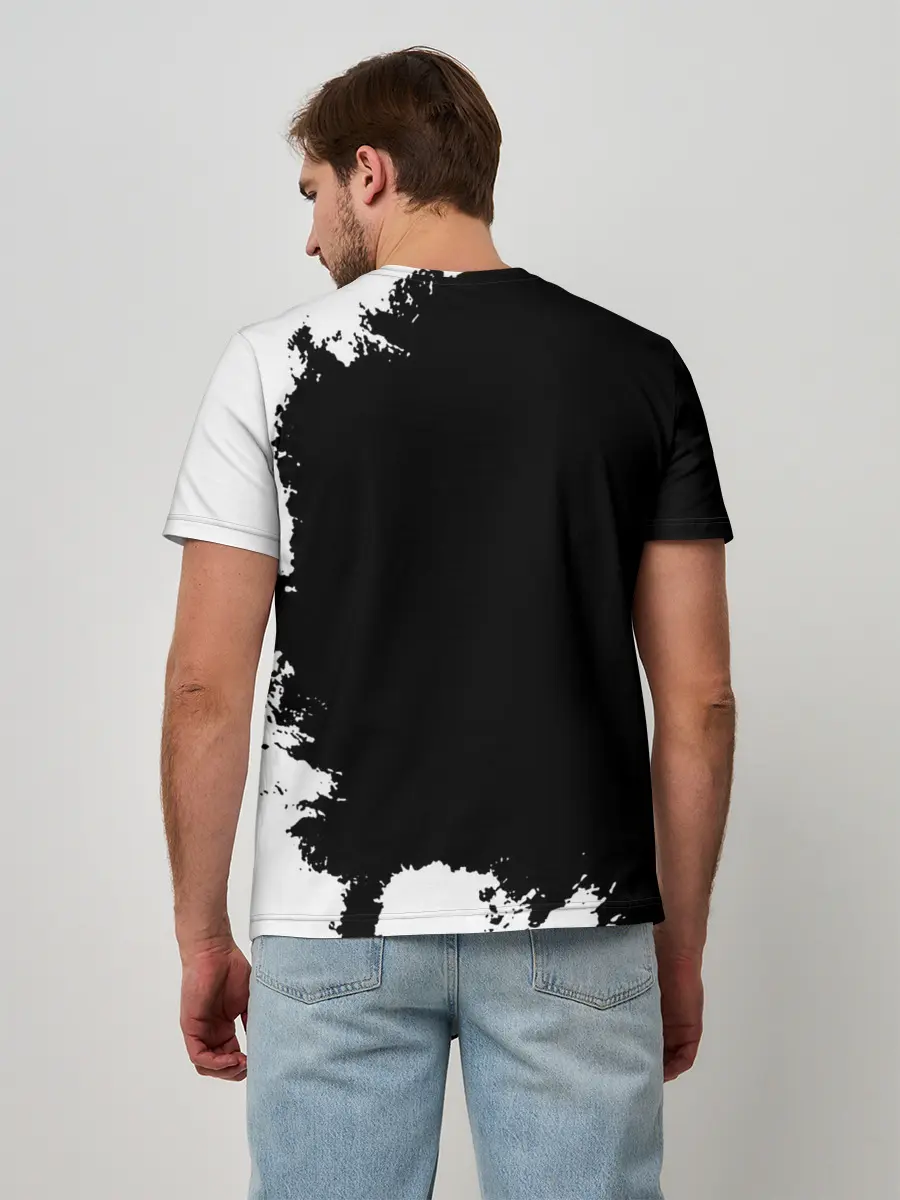 Мужская базовая футболка / Чёрный клевер Аста и демон Либе